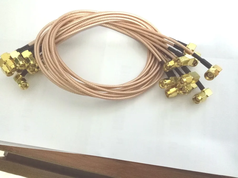 200 шт. кабель RG316 50 см SMA штекер прямой угол к SMA разъем косички