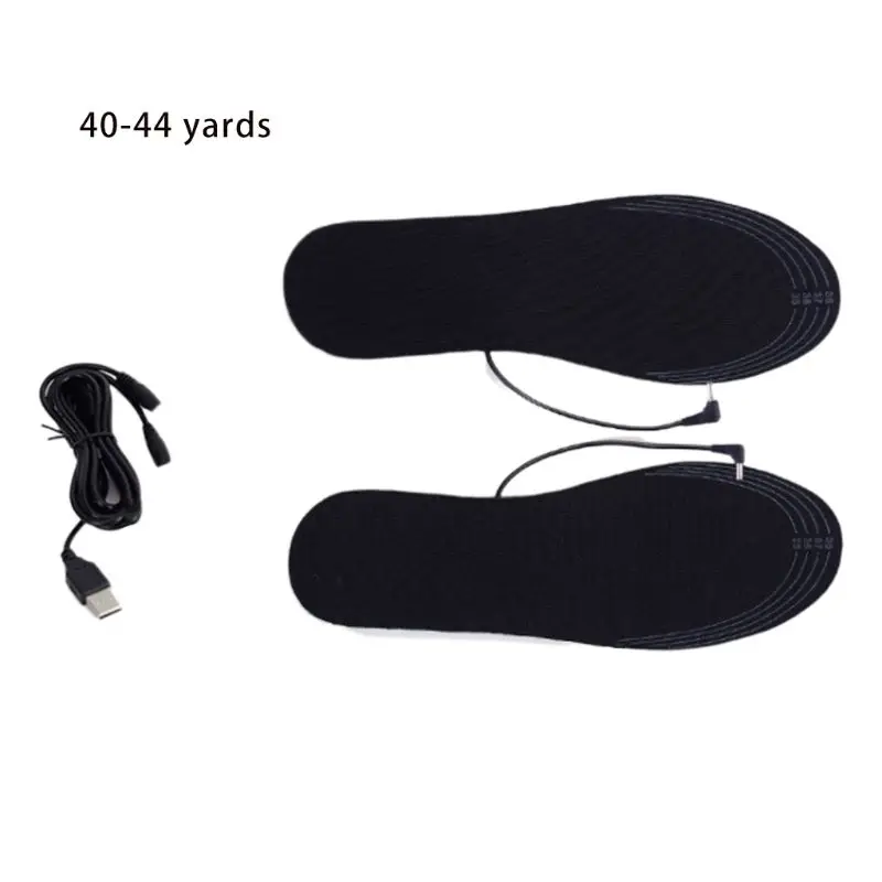 40-44 yards 1 пара, мужские, женские, унисекс, зимние, USB, с электрическим питанием, сделай сам, с подогревом, теплые стельки для ног, тепловой нагреватель, обувь, колодки, моющиеся - Цвет: 40-44 yards