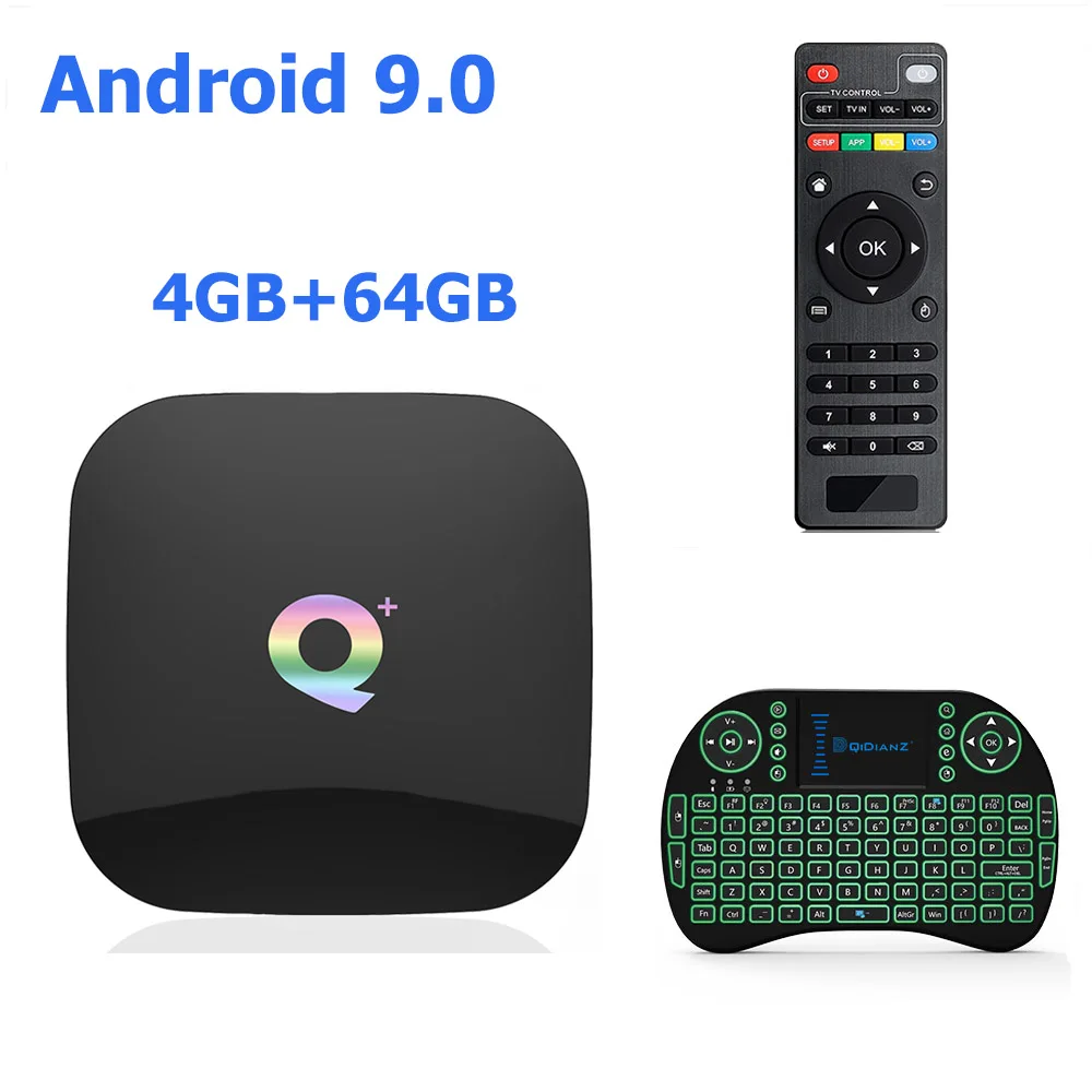 ТВ-бокс QPLUS Smart 6K Ultra HD 4+ 32G Android 9,0 Movie wifi Google Cast Netflix медиаплеер IP tv телеприставка qplus - Цвет: 4G 64G I8