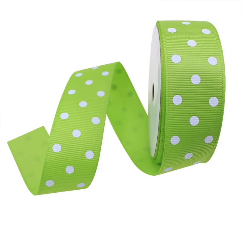Apple green T.R лента 1 дюйм 25 мм в горошек напечатанная корсажная лента 7 цветов на выбор - Цвет: Apple green