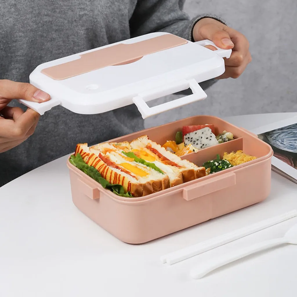 Bento Box студенческий Термоизолированный Ланч-бокс герметичный разделенный контейнер для еды PP палочки для еды+ Spoo+ Ланч-бокс