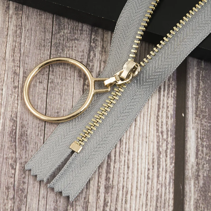 greygold 2 шт. Meetee автоматический замок 3# Металлические молнии 20 см закрытые молнии для шитья сумки, юбка DIY аксессуары для одежды ZA152 - Цвет: greygold