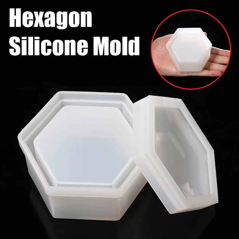 

1pcs Silicone Hexagon Jewellery Necklace Storage Box Epoxy Resin Making Craft Clay Mold Resin Casting Mould DIY Craft Tools