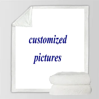 

Custom made Double layer Blanket For Beds Picnic Thick Quilt Bedspread Fleece Throw Blanket 130*150cm/150*200cm