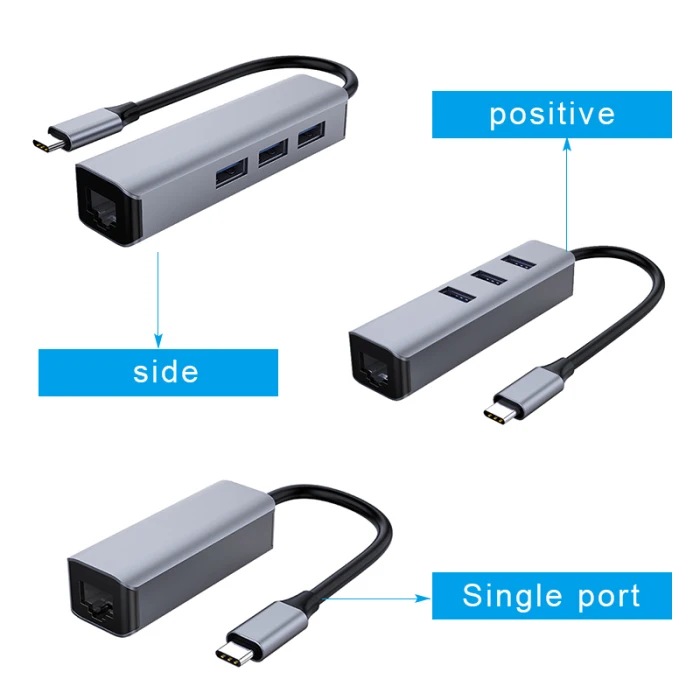 Тип C к RJ45 хаб Gigabit Ethernet высокоскоростной адаптер портативный для домашнего офиса JHP-лучший