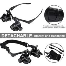 10X 15X 25X Hands Free Лупа объектив СВЕТОДИОДНЫЙ очки на голову ремонтная Лупа 19*14,5*6 см