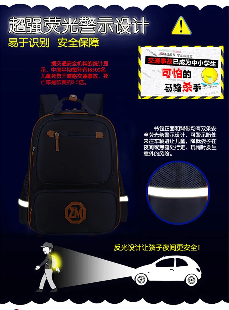 

Grade Backpack BOY'S And GIRL'S 1-3-6 School Bag Children Young STUDENT'S 6-12 Unisex a School Bag Shoulder Young STUDENT'S