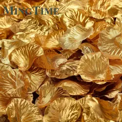 100pcs Colorful Silk Rose Petals - Romantic Table Confetti (Gold)