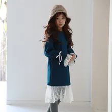 Новинка года, весеннее платье для малышей Брендовое Открытое платье для девочек детское кружевное платье одежда для родителей и детей платье в стиле пэчворк для малышей#5552