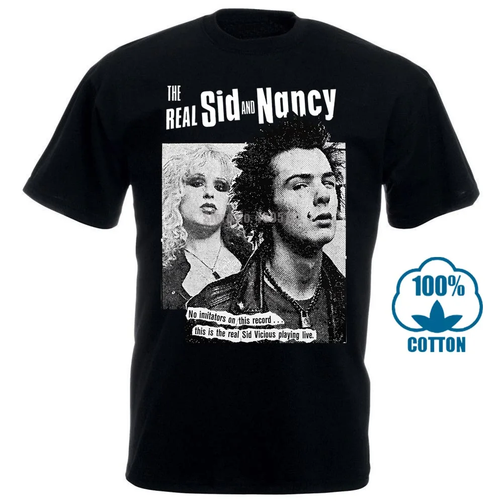 

Mens White T Shirt The Real Sid & Nancy English Punk Rock 1977 Sizes S 5Xl 014875