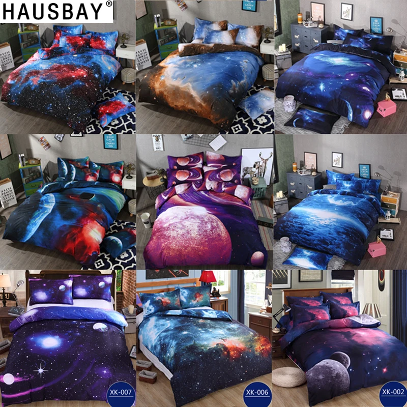Bedding Sets Universe Outer Space Themed Bed Linen 3D Galaxy Duvet Cover Flat Sheet 2pcs 3pcs