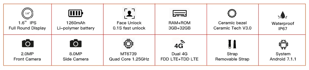 Смарт-часы KOSPET Prime 3g 32G, 1260 мА/ч, батарея, двойная камера, Face ID unclok, 1,6 дюймов, 4G, Android, Смарт-часы, камера, gps, BT