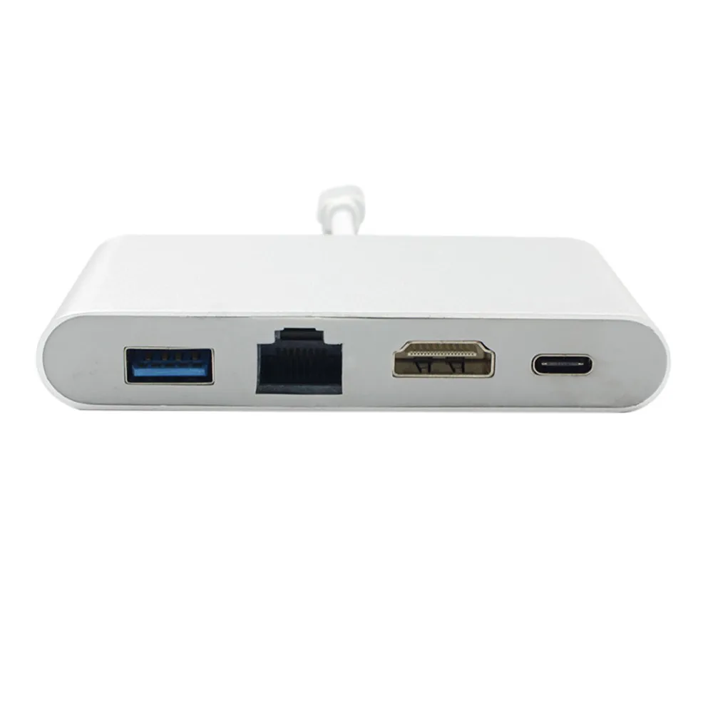 Adattatore USB tipo C a HDMI 4K+Gigabit Ethernet (porta RJ45)+USB 3.0 USB 3.1 tipo C_voghion.com