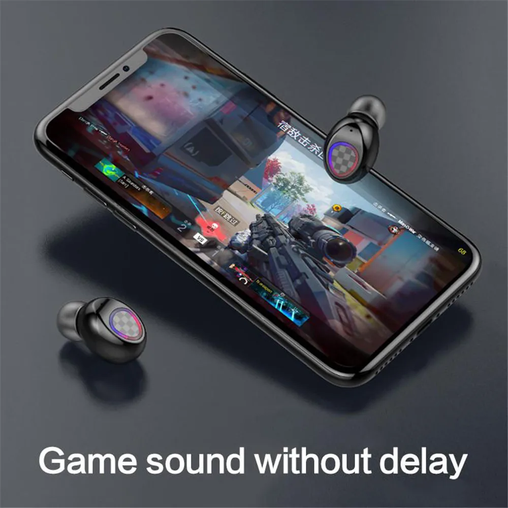 V7 TWS Bluetooth Earphone Wireless Bluetooth 5 0 Headphone Touch Headset Sport Waterproof 3D Stereo Sound Sport LED Earbuds