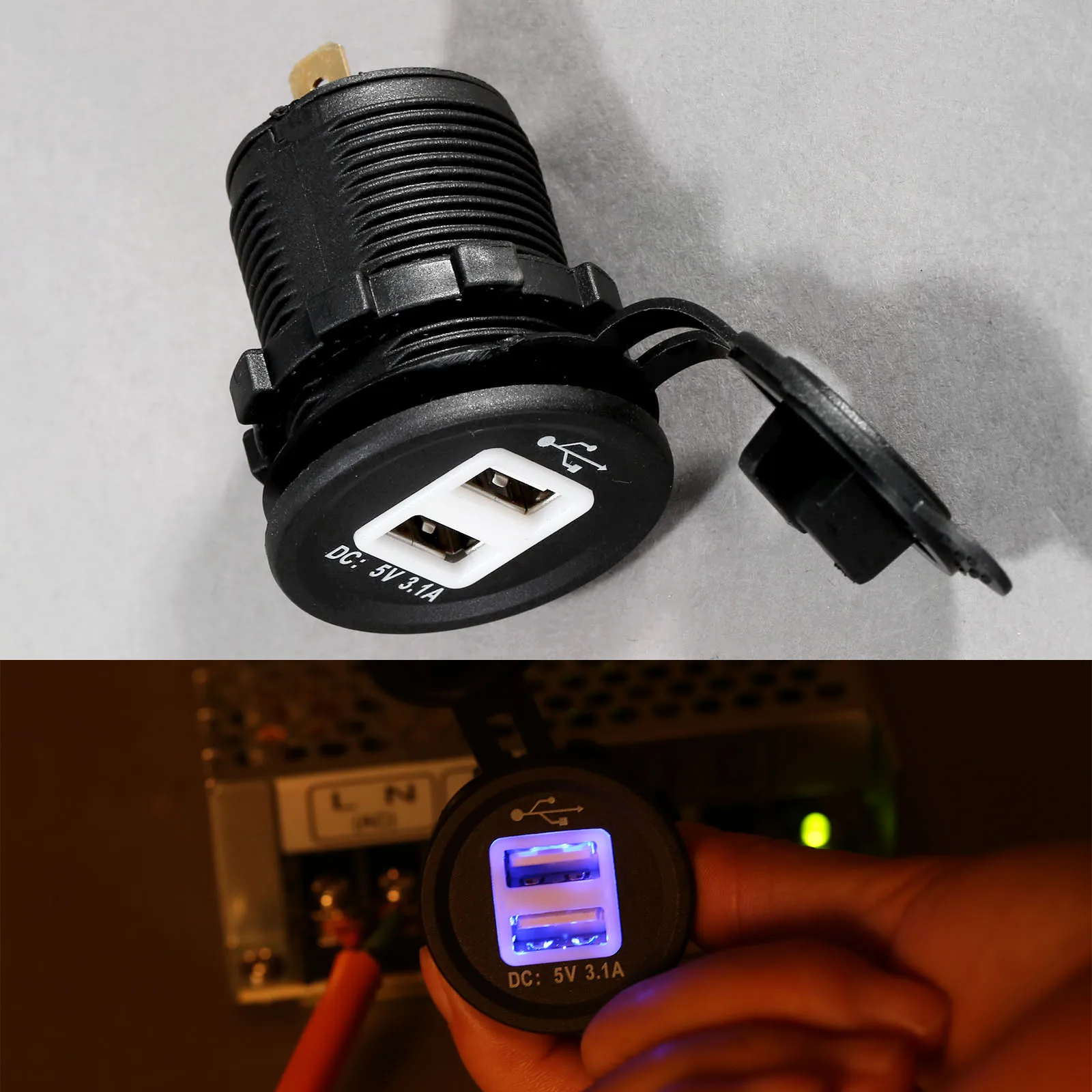 Авто мотоцикл двойной USB зарядное устройство выход адаптера питания грузовик автомобиль телефон Питание Зарядное устройство 3.1A Прикуриватель разъем