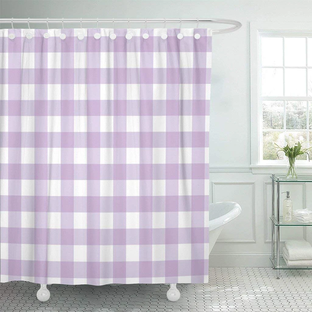 Awesome purple and red shower curtain Green Abstract Pastel Purple Plaid Checkered Gingham Pattern Red Shower Curtain Waterproof Polyester Fabric 60 X 72 Inches Set Curtains Aliexpress