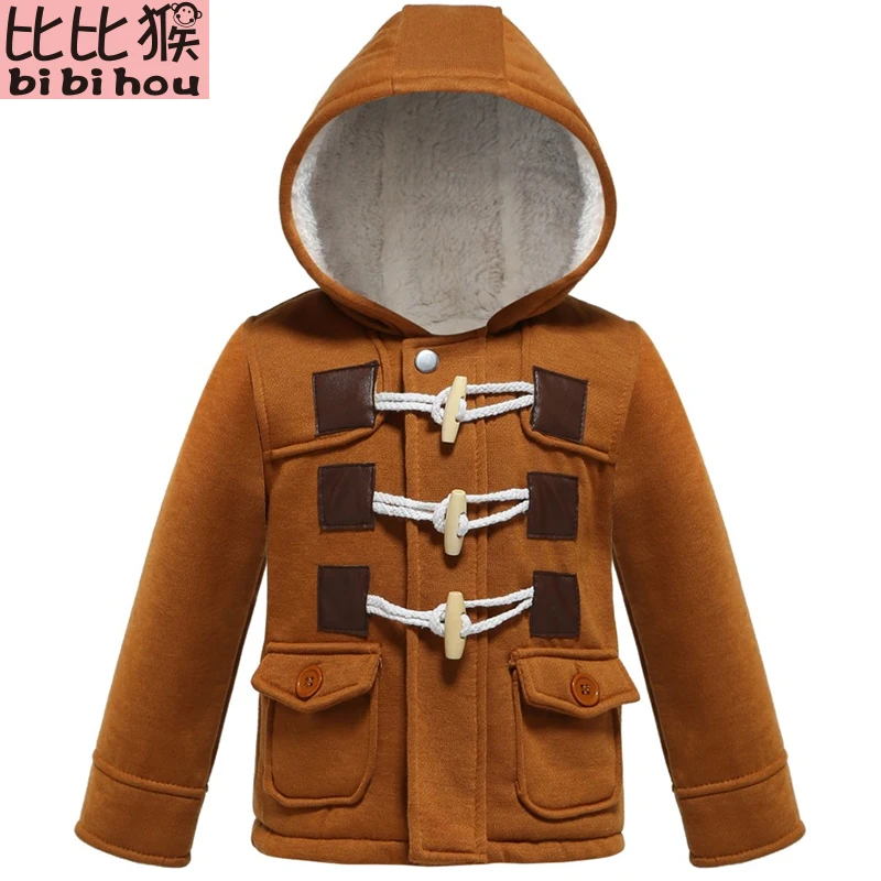 Beste 2017 Kerstmis Peuter Baby jongens Winter Warm Bovenkleding Thicken Hooded faux leather Fleece Jas Outfit Overjas Parka Snowsuit
