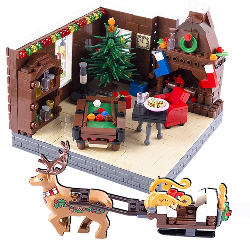 Set Di Blocchi Di Natale Serie Figure Di Babbo Natale Albero Città Casa Led Mattoni Leggeri Giocattoli Per Bambini Amici Regalo Di Natale