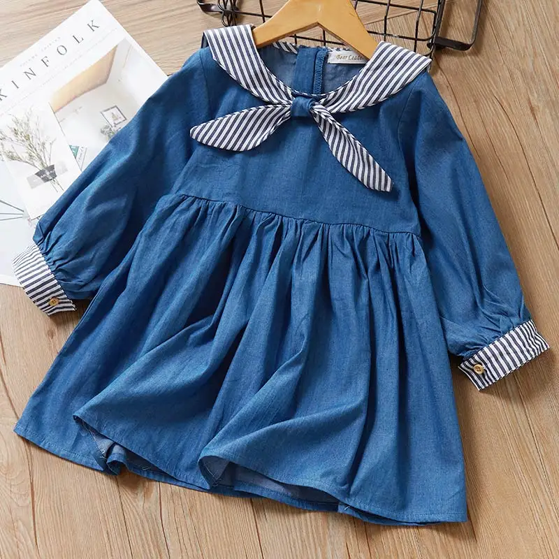 az1734Blue Menoea/комплекты одежды для девочек коллекция года; сезон осень; модные стильные детские джинсовые комплекты с длинными рукавами и юбкой в сеточку комплекты для маленьких девочек - Цвет: az1734Blue