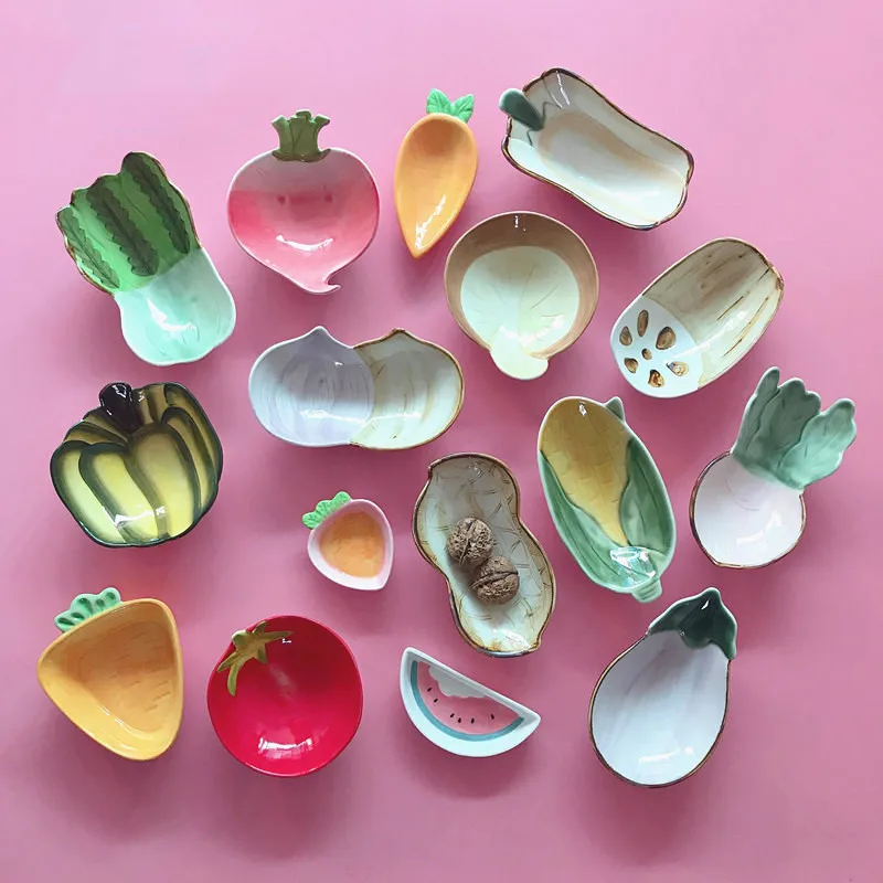 promotion new product home creative ceramic dish cute fruit dish soy