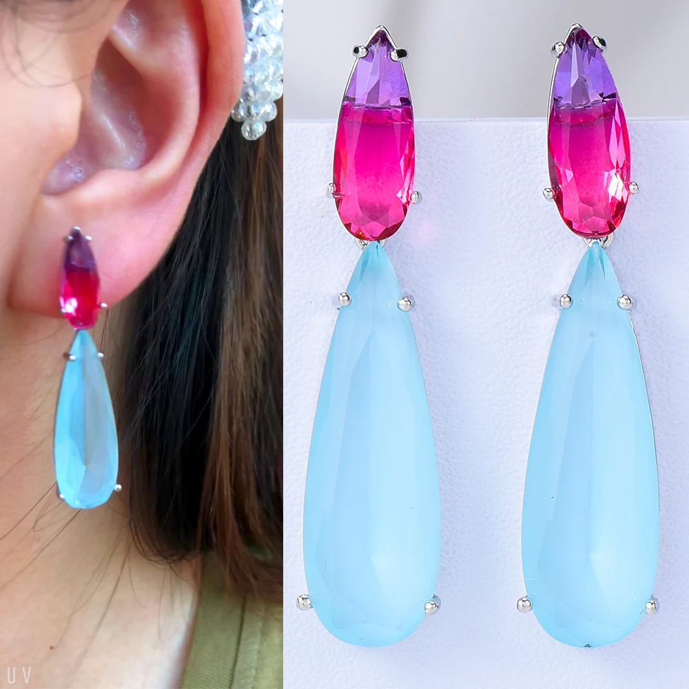 

Sweet Romantic sky blue Waterdrop Earrings For Women Girl Daily Fashion Trendy Accessories Japanese Korean style New korean