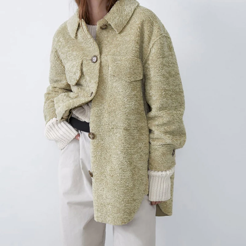Осенне-зимнее теплое мягкое длинное пальто из искусственного меха, женское однобортное пальто, Повседневная Свободная Двусторонняя Меховая куртка, женская верхняя одежда