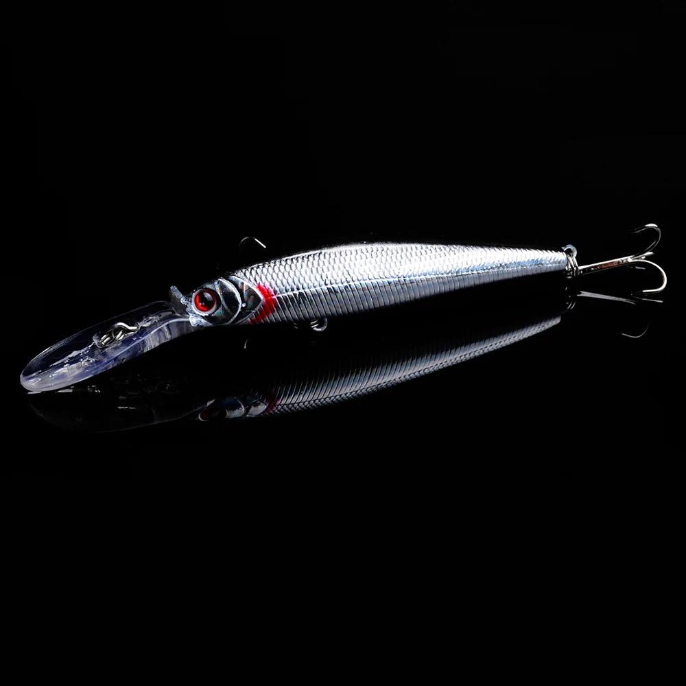 

Hot 1pcs Lure fish bait cocked mouth hard artificial bait 12.5cm/14g fishing lures 3d eyes Minnow crankbait for sea fishing