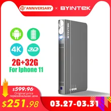 BYINTEK Mini projecteur 3D P12,Android 6.0, projecteur vidéo Portable de poche Wifi intelligent, projecteur Mobile lAsEr DLP de LED pour Smartphone(China)