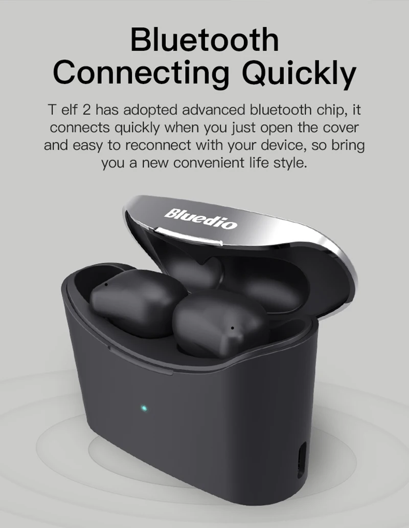 Bluetooth наушники TWS беспроводные наушники Bluedio T-elf 2 Водонепроницаемая Спортивная гарнитура беспроводные наушники в ухо с зарядным устройством