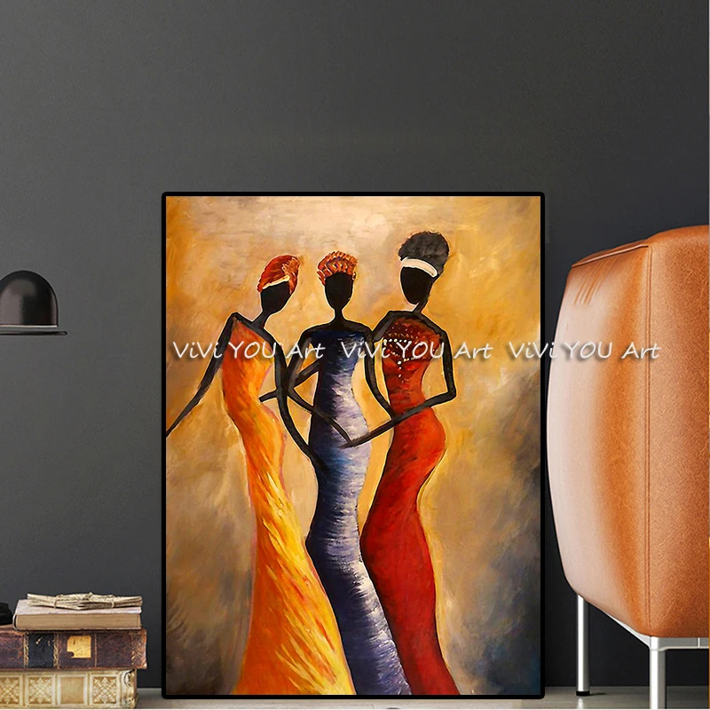 Vintage-African-Woman-Portrait-Oil-Painting-on-Canvas-Posters-and-Prints-Scandinavian-Canvas-Art-Wall-Picture