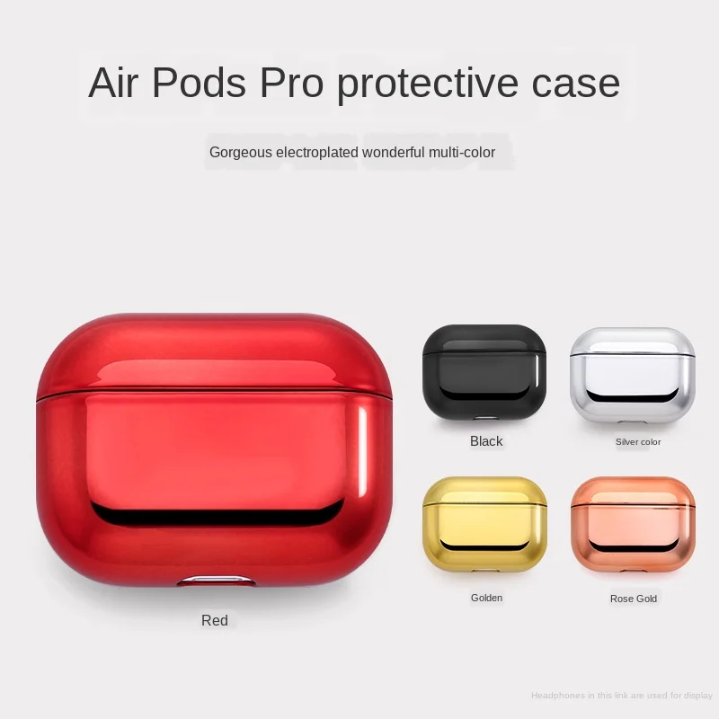 

Electroplating Earphone Shell Is Suitable for AirPodspro3 Wireless Bluetooth Earphone Charging Box Protective Cover Shockproof