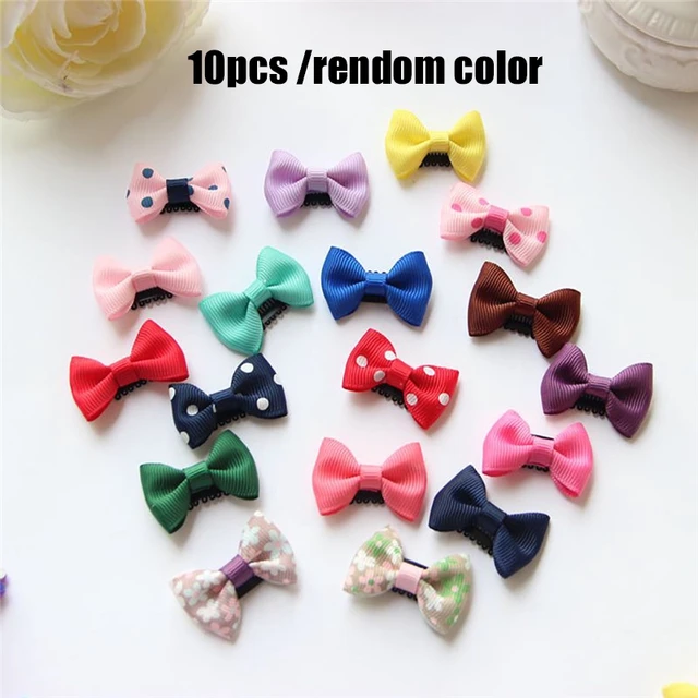 10Pcs Baby Girl's Barrettes Bow Ribbon Hair Bow Clips Print Flower Hair Clip Hairpins Kids Hair Butterfly Decor Accessories MUlticolor