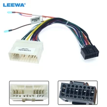 Leewa áudio do carro rádio 16pin cablagens adaptador para ssangyong chevrolet spark potência calbe plug cabeça unidade arnês # ca6386