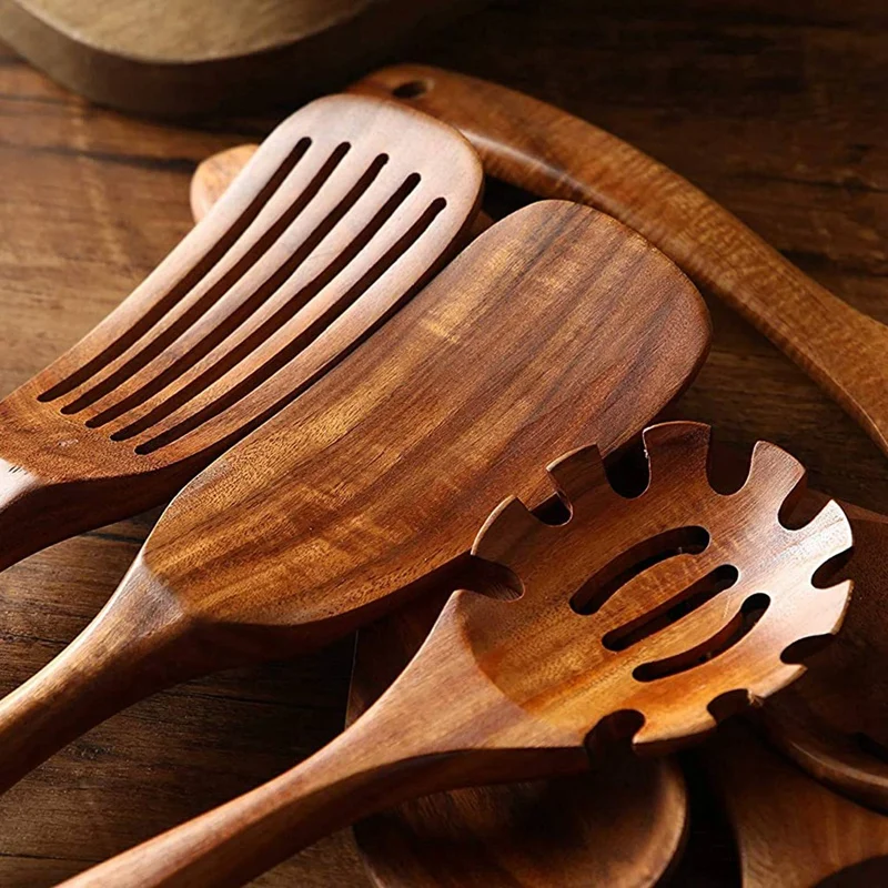 Natural Teak Wood Cooking Utensils