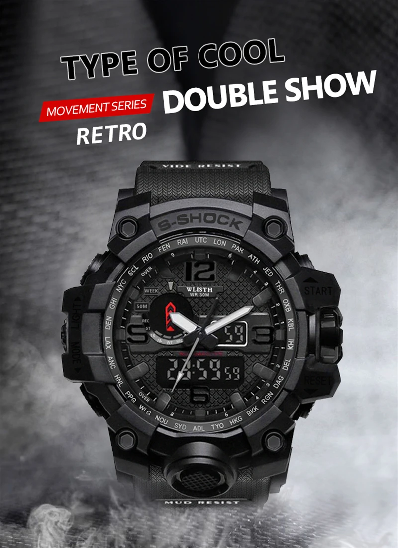 Montre Homme Sports Mens Watches Top Brand Luxury Designer LED Digital Chronograph Watch For Men Waterproof Wristwatches Reloj