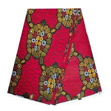 Красный Анкара Африканский хлопок настоящий воск для платья блок принты ткани Гана нигерийский воск материалы для шитья 6 ярдов