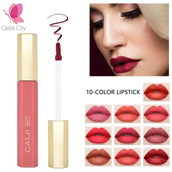 

Cellacity matte liquid lipstick 4ml ruby rose red lip batom Waterproof Long-Lasting Matte Lipstick Set lippenstift Brand