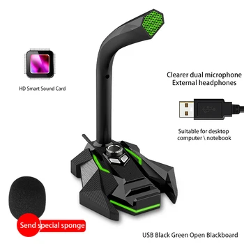 

USB Studio Microphone For Live Rotatable PC Microphone For Computer Desktop Professional Dual Mic Stable Desktop Microphones