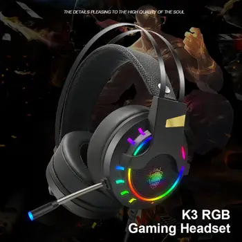 

K3 Gaming Headset 7.1-Channel RBG Backlit Head-Mounted Desktop Computer Gaming Headset with Microphone
