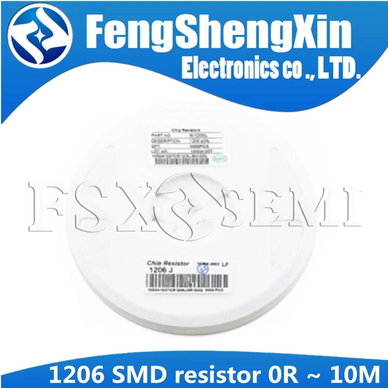 5000 шт./лот 1206 SMD резистор 5% 0R ~ 10 м 1/4 Вт 0 1 100 150 220 330 Ом 1K 2 K 10K 100K 1R 10R 100R 150R 220R 330R |