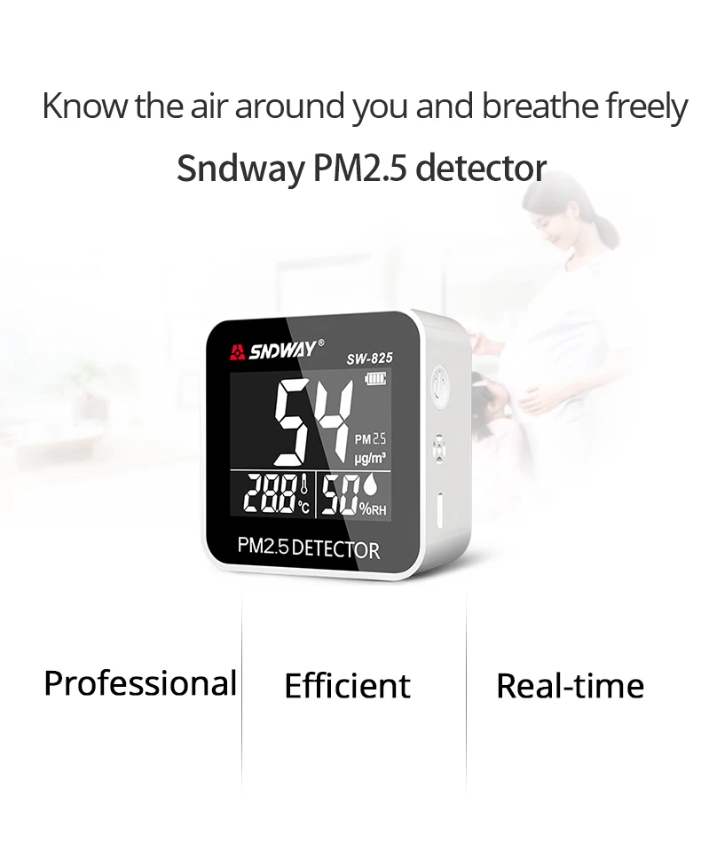 Sndway Pm 2,5 монитор качества воздуха цифровой Pm2.5 детектор W/Влажность/температура анализатор газа внутренний/наружный измеритель качества воздуха