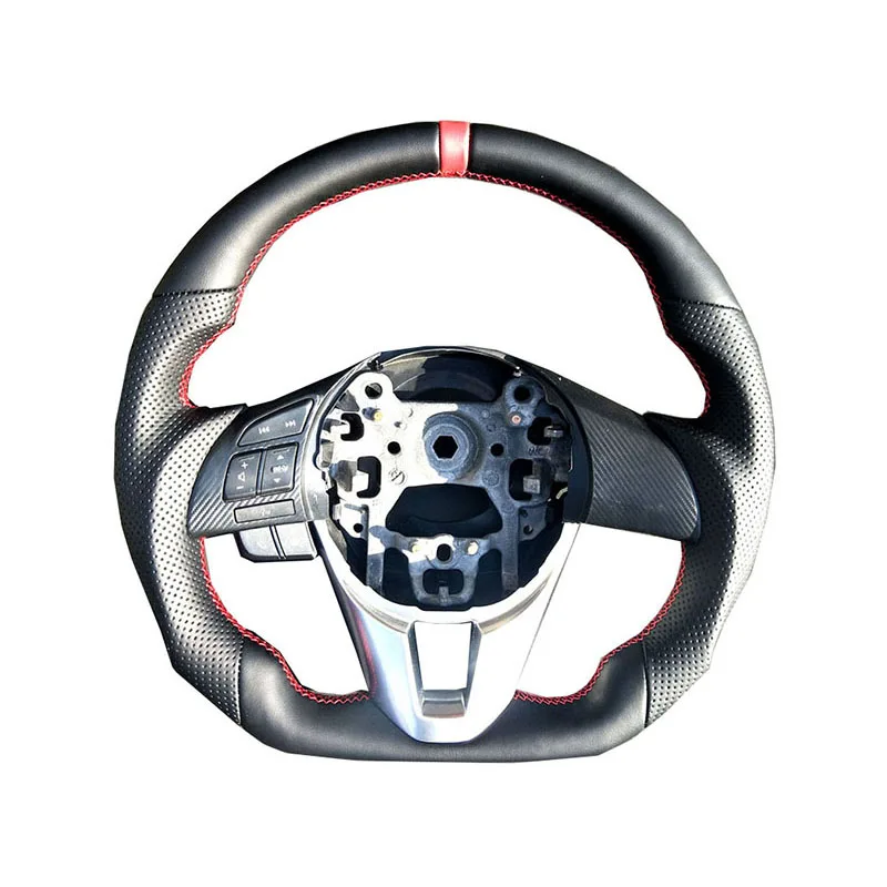 

For Mazda Axela Atenza Type D Sports Steering Wheel Cx5 Cx4 Cx30 Leather Sewing By Hand Steering Wheel