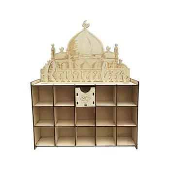 

Wooden Countdown Calendar Ornament Eid Mubarak Practical Wooden Calendar Decoration for Festivals Gifts #4O