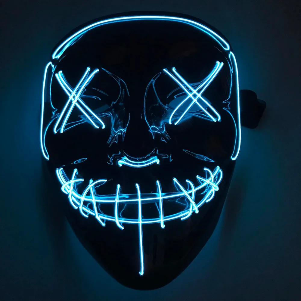 Светодиодный маскарадный костюм на Хэллоуин, 3 режима вспышки, карнавальные вечерние светильник, светящиеся в темноте, украшение# 2F