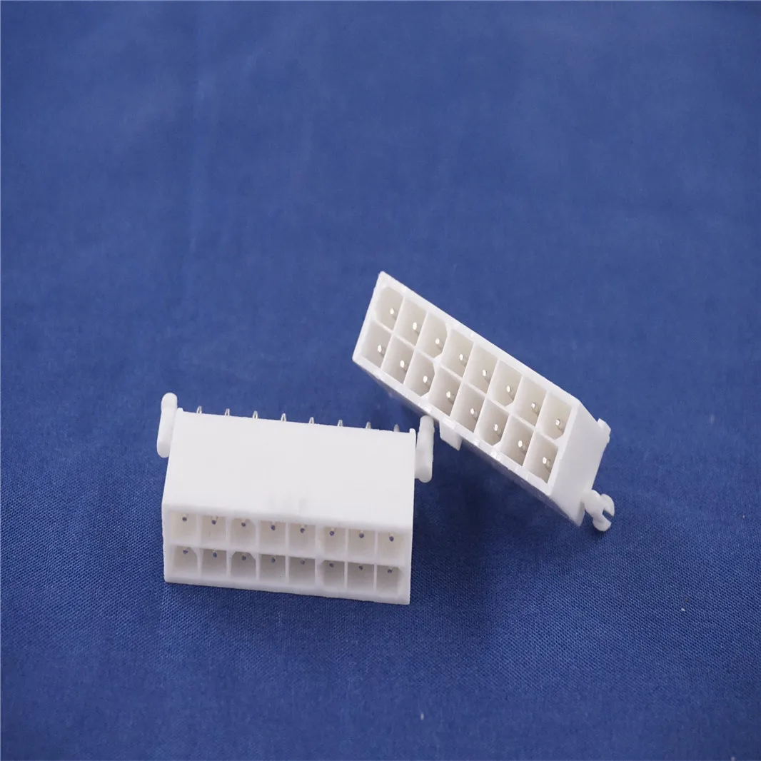 50pcs 4.14 mm Male Header 16 pin 2x8 0.163" Straight Through Hole Cross Mini Universal Mate-N-Lok 794068-0 Shrouded 4 Walls