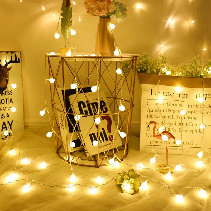 

1M/3M Led Cherry Balls Fairy String Decorative Lights Christmas Decor for Home Christmas Ornament Navidad Natal New Year 2020.