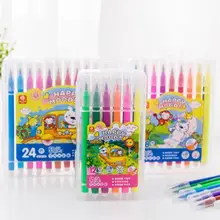 Экологически чистая детская мягкая моющаяся Акварельная ручка, Цветная кисть для рисования граффити, Студенческая ручка с крючком