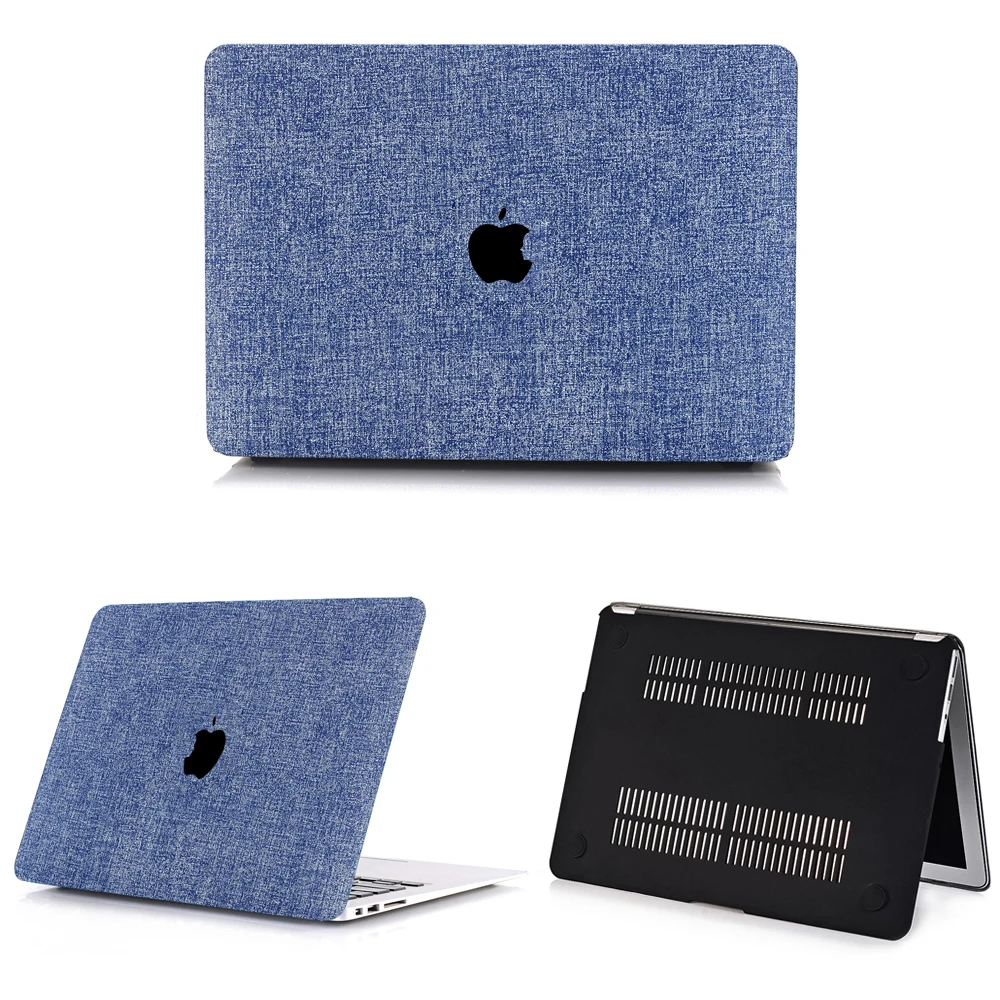 Джинсовый чехол для ноутбука MacBook Air 13 Pro retina 11 12 13,3 15 15,4 чехол с сенсорной панелью для Macbook New Pro 13 A2159 чехол - Цвет: Drak Blue