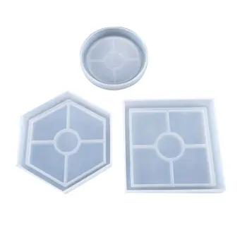 

DIY Coaster Silicone Mold Crystal Epoxy Resin Casting Molds Teacup Mat Mould