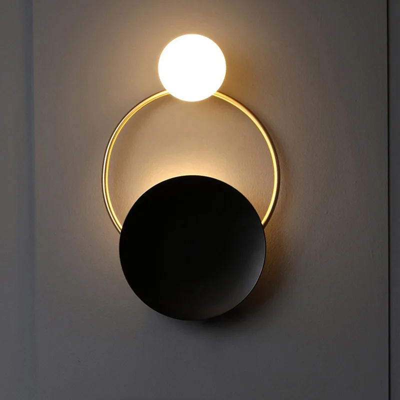 Post Modern Wall Light LED Bedside Wall Sconce Nordic Fashion Elipse Wall Lamp Corridor Hall Way Bedroom Wall Lights (6)